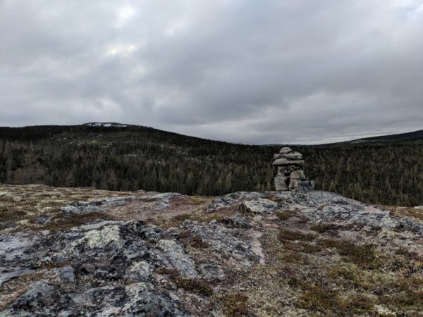Cairn at the top of a hill