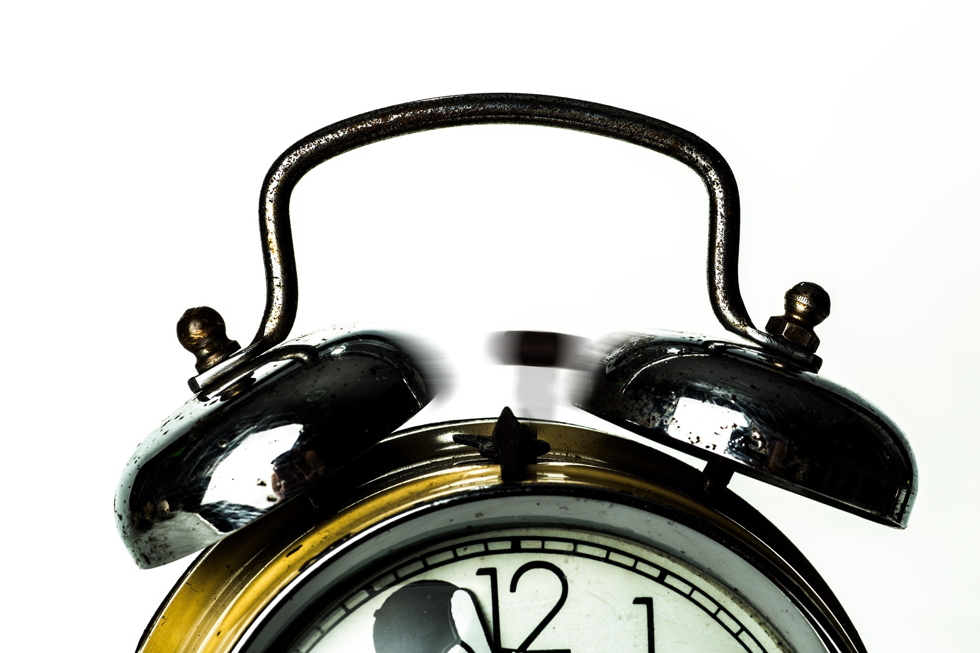 Close-up detail of an alarm clock