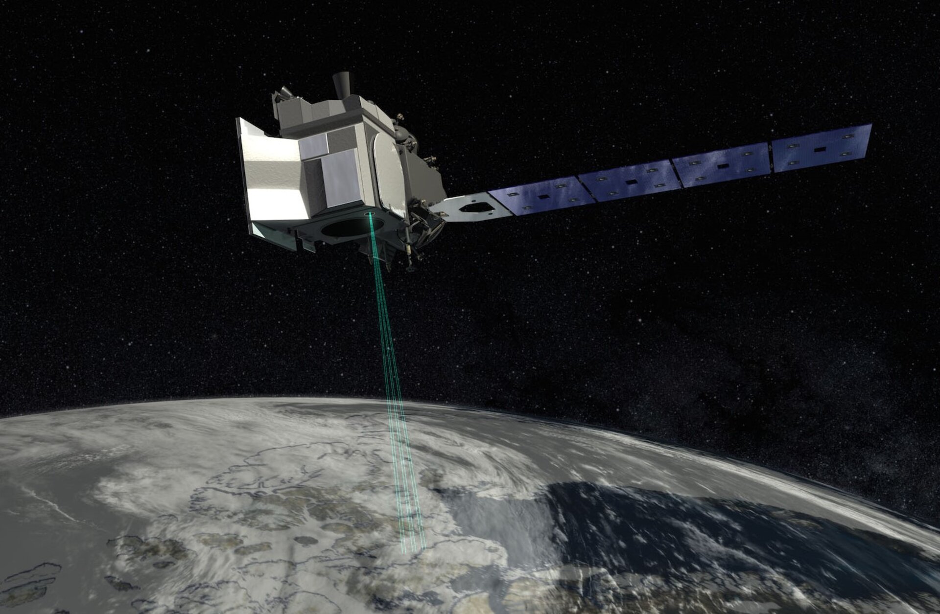 ICESat-2, a satellite above Earth.